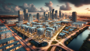 A professional, high-quality photograph showing Miami's Real Estate Renaissance: Unpacking the Current Landscape. Natural lighting, realistic scene, photorealistic style. Wide angle shot, 16:9 aspect ratio. Professional photography, detailed, high resolution. Context: real estate in miami. NO text, NO watermarks, NO logos. Clean, professional image.