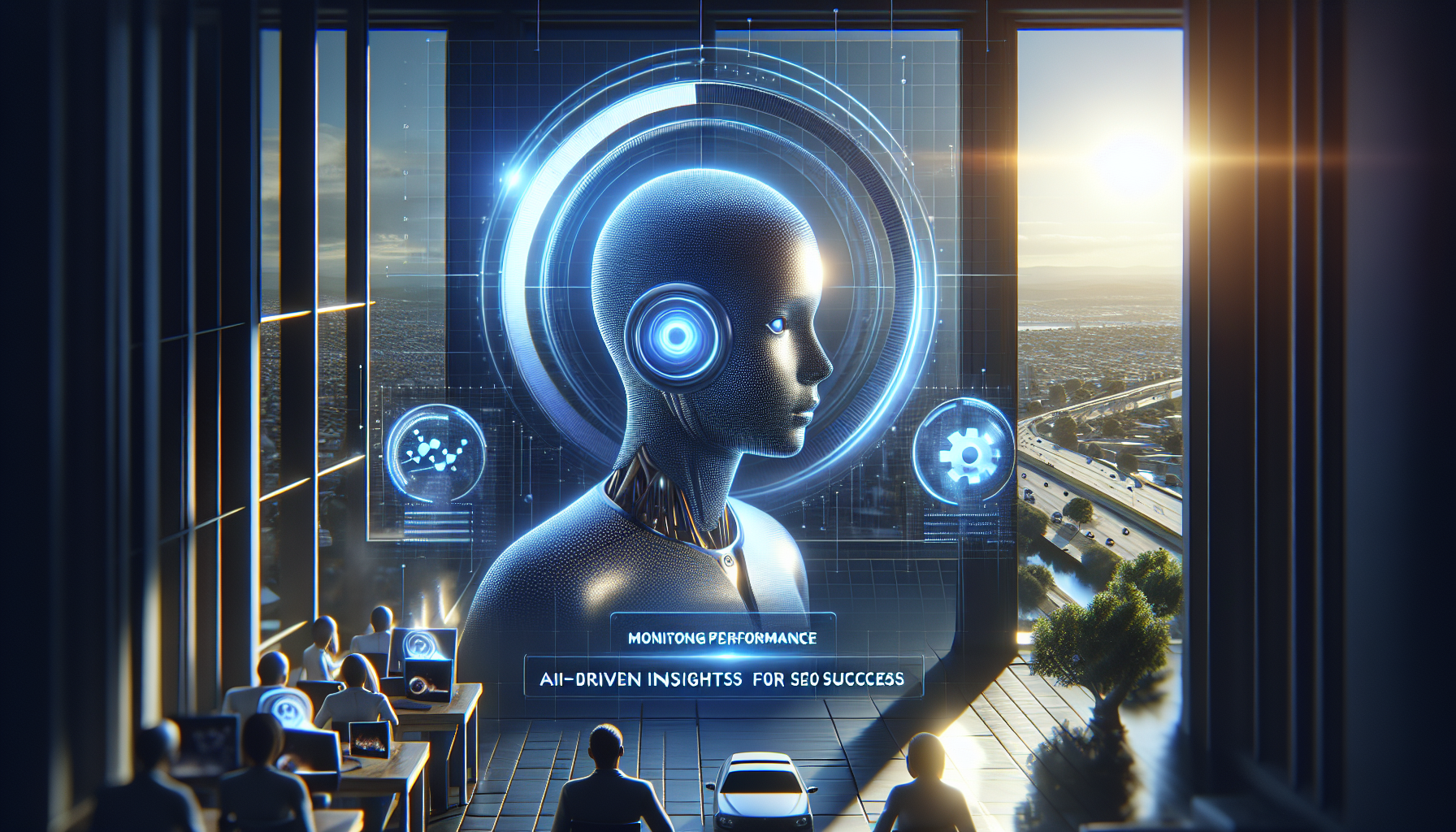 A professional, high-quality photograph showing Monitoring Performance: AI-Driven Insights for SEO Success. Natural lighting, realistic scene, photorealistic style. Wide angle shot, 16:9 aspect ratio. Professional photography, detailed, high resolution. Context: search engine optimisation, google, Seo, ai agent. NO text, NO watermarks, NO logos. Clean, professional image.